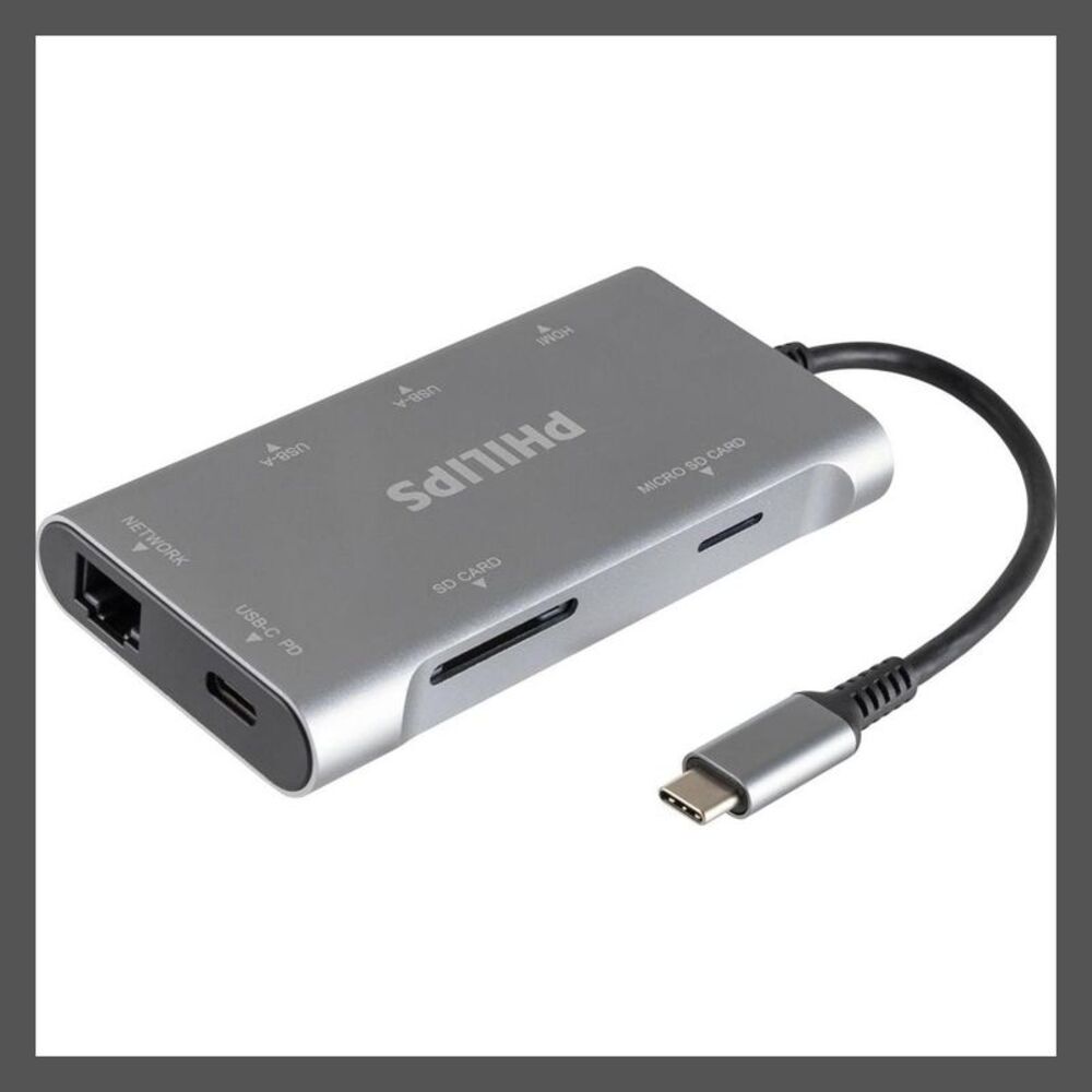 Philips - Elite Plus USB-C Multiport Power Adapter C Silver - Picture 2 of 4